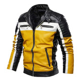 Men's Faux Fur Trench Coat Winter Motorcycle PU Leather Bomber Jacket Men Stand Collar Windbreaker Jackets Slim Warm Outerwear