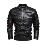 Men's Faux Fur Trench Coat Winter Motorcycle PU Leather Bomber Jacket Men Stand Collar Windbreaker Jackets Slim Warm Outerwear