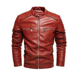 Men's Faux Fur Trench Coat Winter Motorcycle PU Leather Bomber Jacket Men Stand Collar Windbreaker Jackets Slim Warm Outerwear
