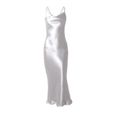 Women's dress wish suspender Satin fishtail dress open back nightdress woman dress
