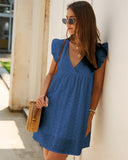 Women's summer fashion v-neck short sleeved lace Simple miniskirt sexy dress plus size dresses for women party