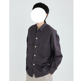 Nukty Spring Autumn Men's Blouse Turn Down Collar Long-sleeved Pocket Fashion New Casual Solid Color Personality Wear Male Shirt Top