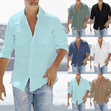 Men's Casual Shirt Cotton Linen Shirt Loose Breathable Shirt Short Sleeves Spring Autumn Summer Casual Men's Long Sleeves Shirt
