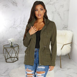 S-XXXL Women's Casual Camouflage Jacket With Pockets Sexy V Neck Long Sleeve Button Down Denim Coat