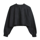 Thick Cotton Oversized Women Sweatshirt Hoodies Casual Loose Long Sleeve Harajuku Streetwear Crop Pullover Plus Size M30375