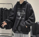 Men's Hoodies Oversize Black Women Pullover Hooded Sweatshirt Male Loose Streetwear Printed Graphic Hoddies Harajuku White Gray