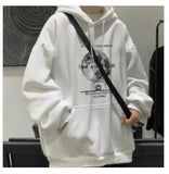 Men's Hoodies Oversize Black Women Pullover Hooded Sweatshirt Male Loose Streetwear Printed Graphic Hoddies Harajuku White Gray
