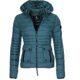Nukty Women Winter Jacket Coat Warm Clothes Puffer Parkas Fashion Outwear Slim Fit Solid Casual Hooded Coat Women Parka