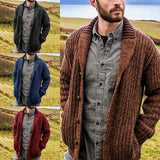 Autumn Winter Knitted Sweaters Coats For Men Long Sleeve Single Breasted Pockets Cardigans Jackets Outerwear Plus Size S-5XL
