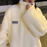 Winter Thicken Warm Loose Lamb Wool Sweatershirt Oversized Women Korean Teddy Fleece Female Jackets Fashion Causal Coats Clothes