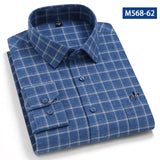 Nukty Camisa Social Masculina Men's Cotton Plaid Casual Shirt Pocket Long Sleeve Standard-fit Comfortable Shirts Slim Fit