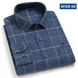 Nukty Camisa Social Masculina Men's Cotton Plaid Casual Shirt Pocket Long Sleeve Standard-fit Comfortable Shirts Slim Fit