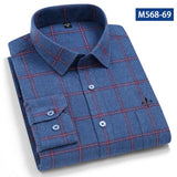 Nukty Camisa Social Masculina Men's Cotton Plaid Casual Shirt Pocket Long Sleeve Standard-fit Comfortable Shirts Slim Fit