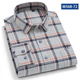 Nukty Camisa Social Masculina Men's Cotton Plaid Casual Shirt Pocket Long Sleeve Standard-fit Comfortable Shirts Slim Fit