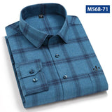 Nukty Camisa Social Masculina Men's Cotton Plaid Casual Shirt Pocket Long Sleeve Standard-fit Comfortable Shirts Slim Fit