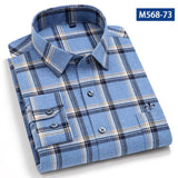 Nukty Camisa Social Masculina Men's Cotton Plaid Casual Shirt Pocket Long Sleeve Standard-fit Comfortable Shirts Slim Fit