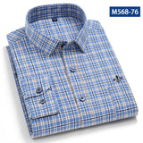 Nukty Camisa Social Masculina Men's Cotton Plaid Casual Shirt Pocket Long Sleeve Standard-fit Comfortable Shirts Slim Fit