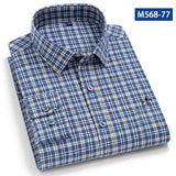 Nukty Camisa Social Masculina Men's Cotton Plaid Casual Shirt Pocket Long Sleeve Standard-fit Comfortable Shirts Slim Fit