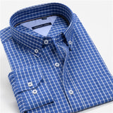 100% Cotton Men Dress Oversized Shirt Spring Autumn New  Fashion Clothing Trends Plaid Business Long Sleeve Shirt