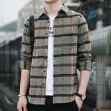 Leisure Spring and Autumn New Men's Shirt Leisure Plaid Long Sleeve Shirt Fashion Trend Top Personalized Shirt Men's Wear
