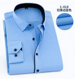 big sales autumn long sleeve striped shirt men plus size 8XL casual navy blue shirt pockets cotton oversize big size shirt loose