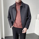 Nukty High Quality Winter Solid Color Woolen Jacket Men Casual Business Trench Coat All-match Social Men Clothing Streetwear Overcoat