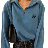 Clothes Vintage Zip Up Y2k Sweatshirts Women Oversized hoodie Women's Top Warm Winter Pullover hoodies sweatshirt woman sweater