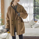 Coat for Women Autumn and Winter Wild New Elegant Mid-Length Woolen Coat Harajuku Women's Fashion