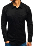 New autumn/Winter foreign trade shirt cargo shirt Man multi-pocket cargo long sleeve pure color cotton shirt