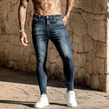 Men's Jeans European And American Fashion Hot Sell Men Slim Skinny Leg Pants Fashion Hip-Hop Wash Worn Micro Elastic Hole Jeans