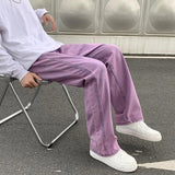 Purple/Green Mens Fashion Mopping Trousers Jeans Korean Style High Street Loose Hip Hop Wide-leg Jean Pants Plus Size 5XL