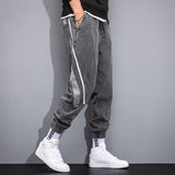 Trendy Brand Spring and Autumn New Jeans Men's Trendy Loose Wide-Leg Ankle-Tied Trousers All-Matching Work Clothes Casual Pants