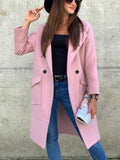Autumn Winter Black Women's Coat Trench Wool Oversize Warm Lace Up Long Coats Female Elegant Fashion Casual Outerwear Lady