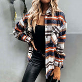 Autumn Jackets Coats Women Winter Plaid Jacket Female Overshirt Long Checkered Jacket Women Shirt Coat For Women
