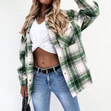 Autumn Jackets Coats Women Winter Plaid Jacket Female Overshirt Long Checkered Jacket Women Shirt Coat For Women