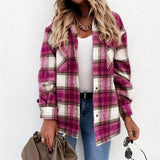 Autumn Jackets Coats Women Winter Plaid Jacket Female Overshirt Long Checkered Jacket Women Shirt Coat For Women