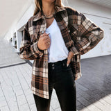 Autumn Jackets Coats Women Winter Plaid Jacket Female Overshirt Long Checkered Jacket Women Shirt Coat For Women