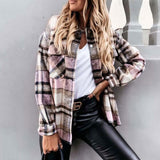 Autumn Jackets Coats Women Winter Plaid Jacket Female Overshirt Long Checkered Jacket Women Shirt Coat For Women