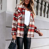 Autumn Jackets Coats Women Winter Plaid Jacket Female Overshirt Long Checkered Jacket Women Shirt Coat For Women