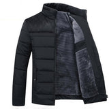 Plus Cashmere Blouson Homme Male Stand Collar Business Coat Keep Warm Winter Thick Splice Cotton Clothing Mens New Jacket
