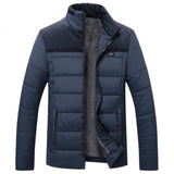 Plus Cashmere Blouson Homme Male Stand Collar Business Coat Keep Warm Winter Thick Splice Cotton Clothing Mens New Jacket