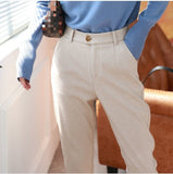 Woolen Pants Women's Harem Pencil Pants Autumn Winter High Waisted Casual Suit Pants Office Lady Women Trousers