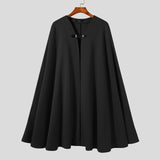 Tops New Men Knee-length Comeforable Trench Male Solid All-match Simple Leather Buckle Cloak S-5XL INCERUN American Style