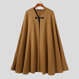 Tops New Men Knee-length Comeforable Trench Male Solid All-match Simple Leather Buckle Cloak S-5XL INCERUN American Style
