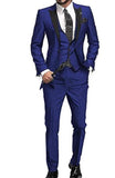 New Arrival Groomsmen Peak Black Lapel Groom Tuxedos Burgundy Men Suits Wedding Best Man Blazer (Jacket+Pants+Vest)