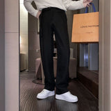 Suit Pants Men Spring-Autumn Techwear Style Loose Straight Wide-leg Trousers Male Korean Trendy Casual Drape Full Length Trouser