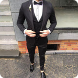 Pieces Casual 3 Prom Wedding Suits For Men Groom Tuxedos One Button Notch Lapel Groomsmen Best Man Suit Wedding Mens Suits