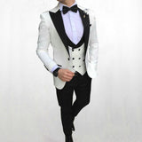 Pieces Casual 3 Prom Wedding Suits For Men Groom Tuxedos One Button Notch Lapel Groomsmen Best Man Suit Wedding Mens Suits