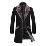Nukty Zoulv Male Solid Color Slim Casual Windbreaker Jacket 5XL Winter Men's Long Woolen Coat Fur Collar Warm Woolen Coats