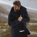 Lapel Men's Jacket Gentleman Business Suede Jacket Warm and Comfortable Casual Coat Single Breasted Overcoat Winter New